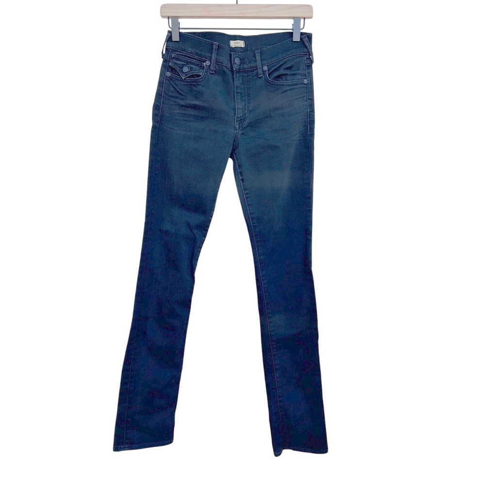 True Religion Women's Cora‎ Mid Rise Straight Jeans, Black, Size 27